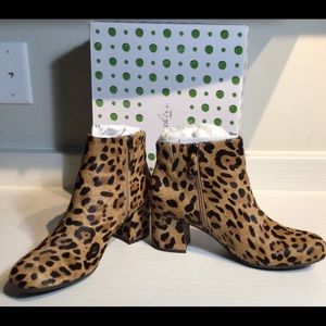 Earthies Apollo Calf Hair Leopard Booties 8.5
